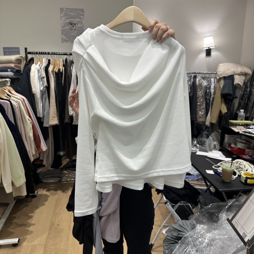 M.G.N㊣東大門實拍女裝新品人氣時尚26春夏長袖T恤假兩件春款MAGNET長袖T恤