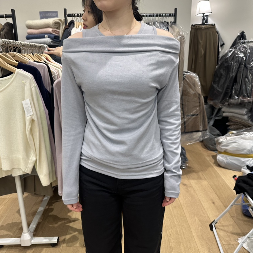 M.G.N㊣東大門實拍女裝新品人氣時尚26春夏長袖T恤假兩件春款MAGNET長袖T恤圖色3