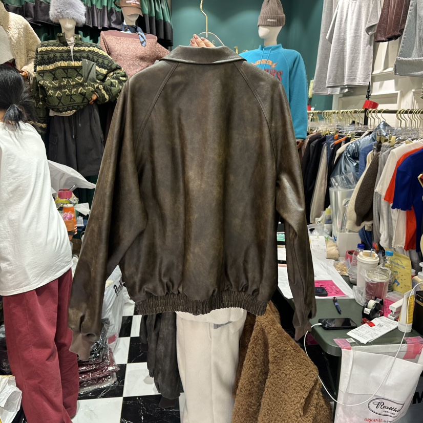 3COLOR韓國直郵㊣女士新款職業夾克皮革春款Three color夾克