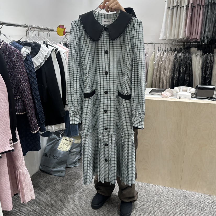 NAPKIN㊣東大門代購女裝新款時尚26春夏人氣休閑連衣裙春款NAPKIN連衣裙圖色1