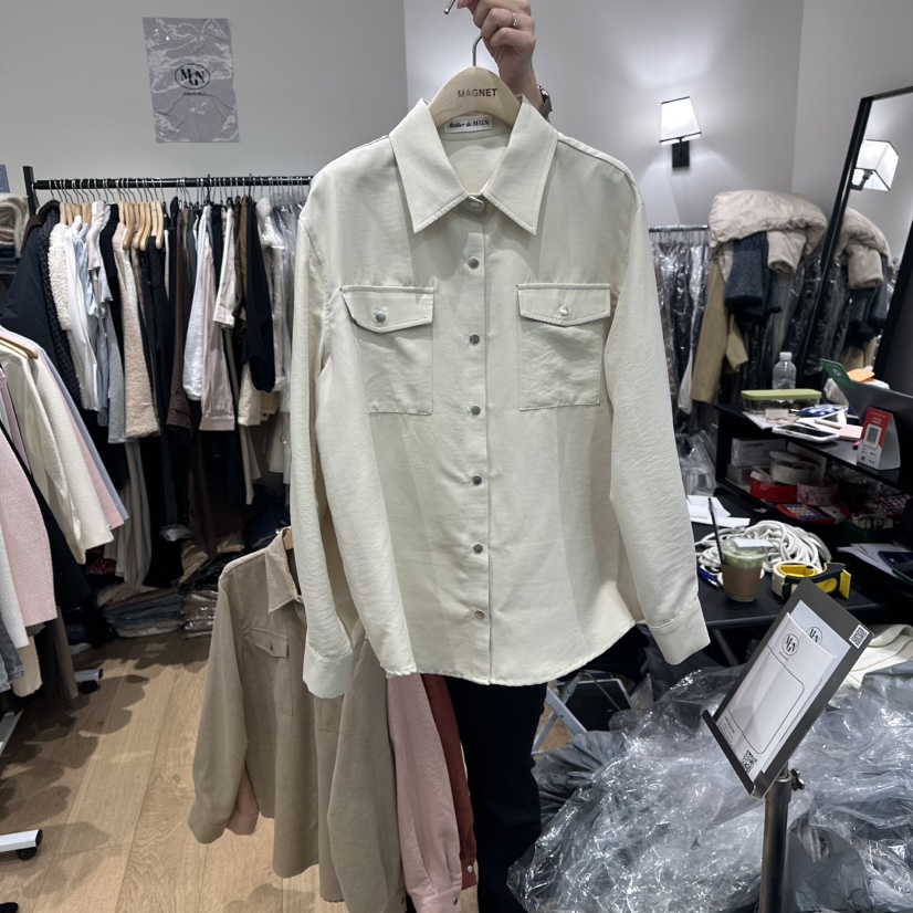 M.G.N韓國代購㊣女裝新品推薦26春夏時尚休閑襯衫蕾絲衫春款MAGNET襯衫/蕾絲衫圖色1