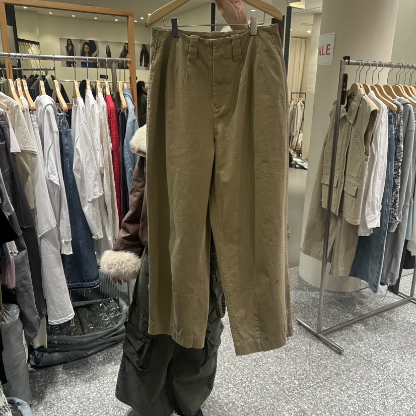 SOF韓國代購㊣女士新款人氣熱賣真品職業休閑褲拉鏈春款棉質SOF休閑褲圖色2