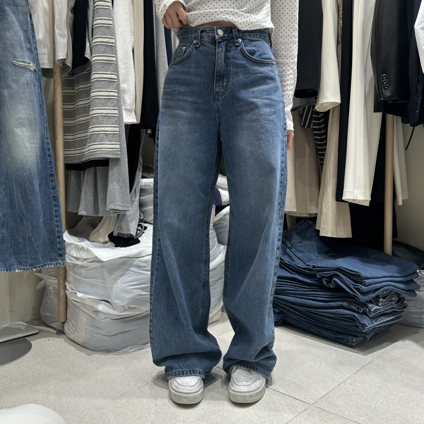 VINTAGE VIBE韓國直郵㊣女裝新款人氣休閑時尚推薦牛仔褲春款VINTAGE VIBE牛仔褲圖色1