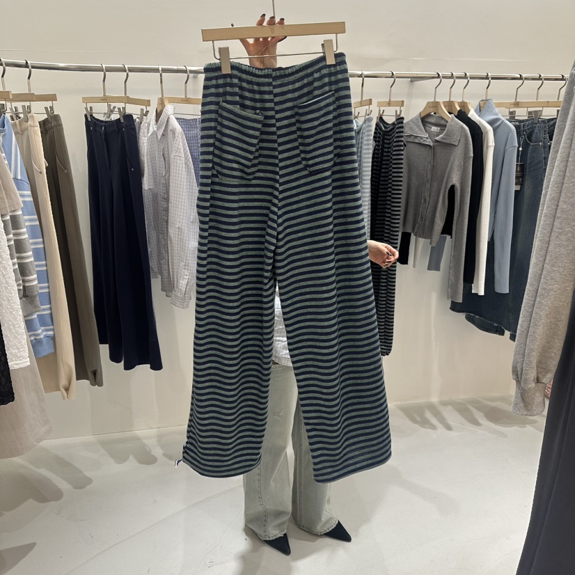 BAGUETTE-P㊣東大門代購女裝新品熱賣時尚人氣休閑褲春款條紋BAGUETTE-P休閑褲