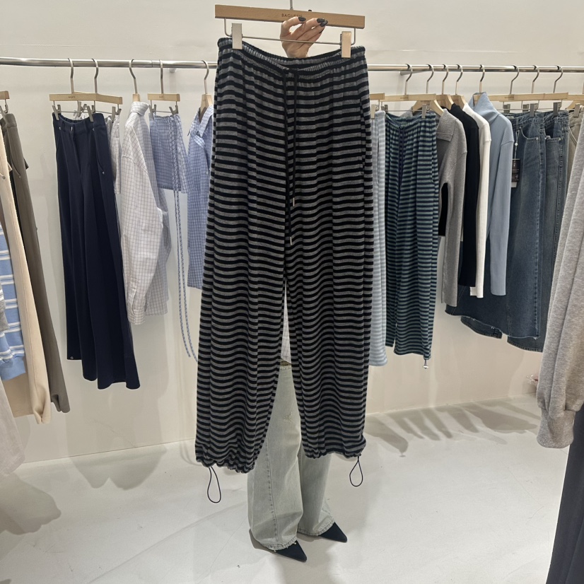 BAGUETTE-P㊣東大門代購女裝新品熱賣時尚人氣休閑褲春款條紋BAGUETTE-P休閑褲圖色2