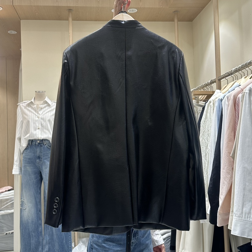 VINTAGE VIBE㊣東大門代購女士新款時尚真品皮衣不含腰帶春款VINTAGE VIBE皮衣