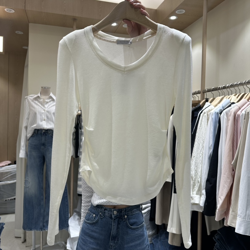 VINTAGE VIBE㊣東大門實拍女士新品熱賣人氣長袖T恤V領春款VINTAGE VIBE長袖T恤圖色2