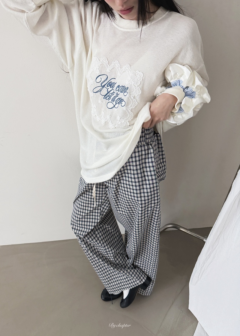 BY CHAPTER韓國直郵㊣女裝新品推薦休閑熱賣長袖T恤春款透明BY Chapter長袖T恤