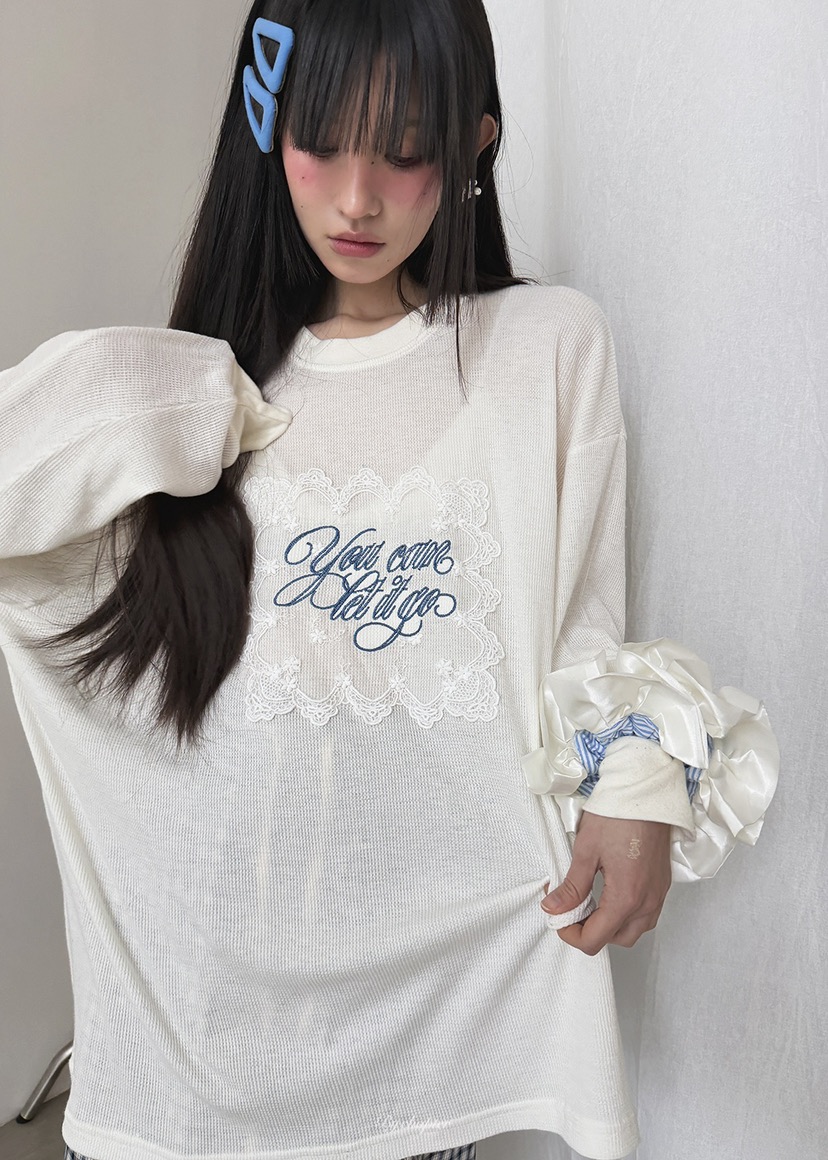 BY CHAPTER韓國直郵㊣女裝新品推薦休閑熱賣長袖T恤春款透明BY Chapter長袖T恤