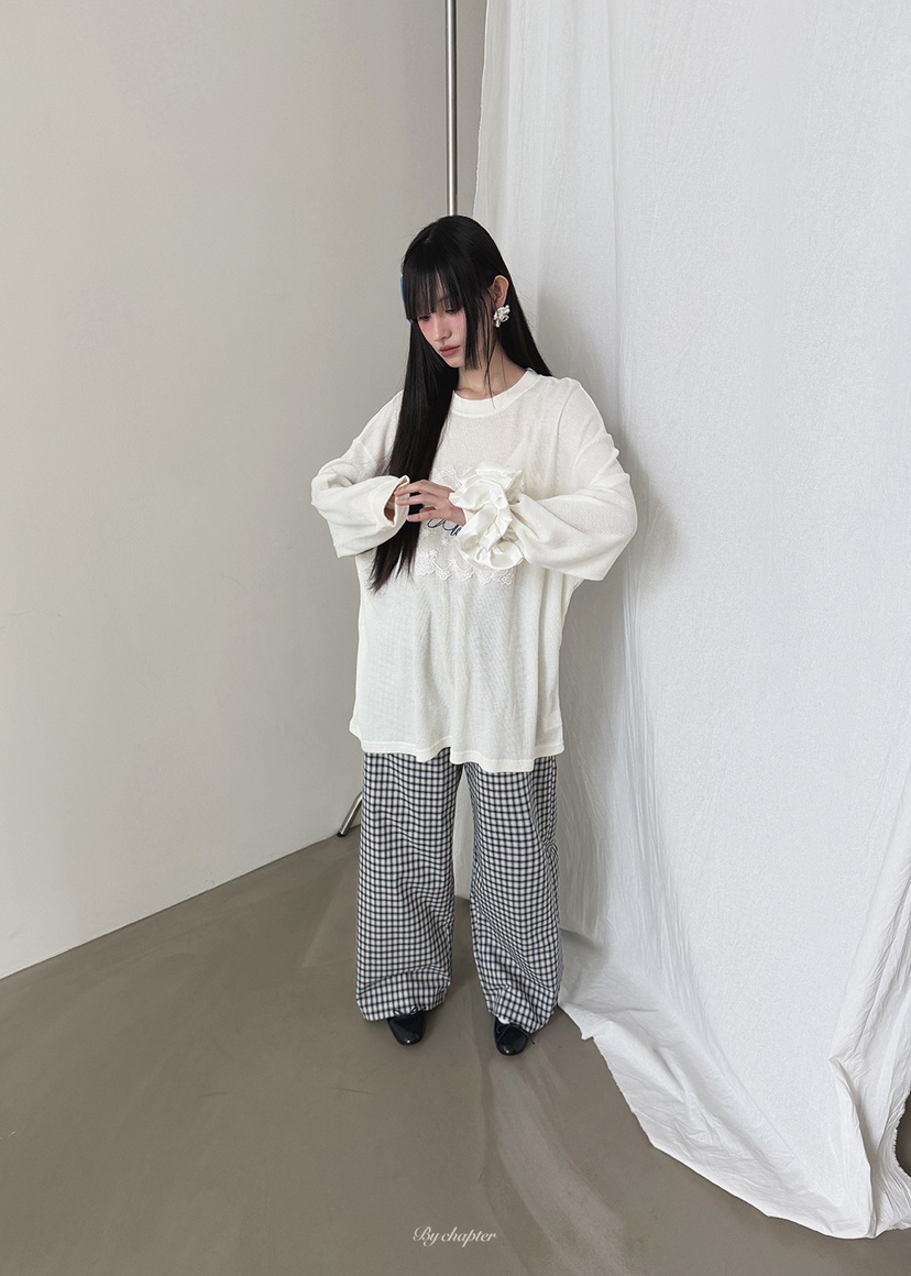 BY CHAPTER韓國直郵㊣女裝新品推薦休閑熱賣長袖T恤春款透明BY Chapter長袖T恤