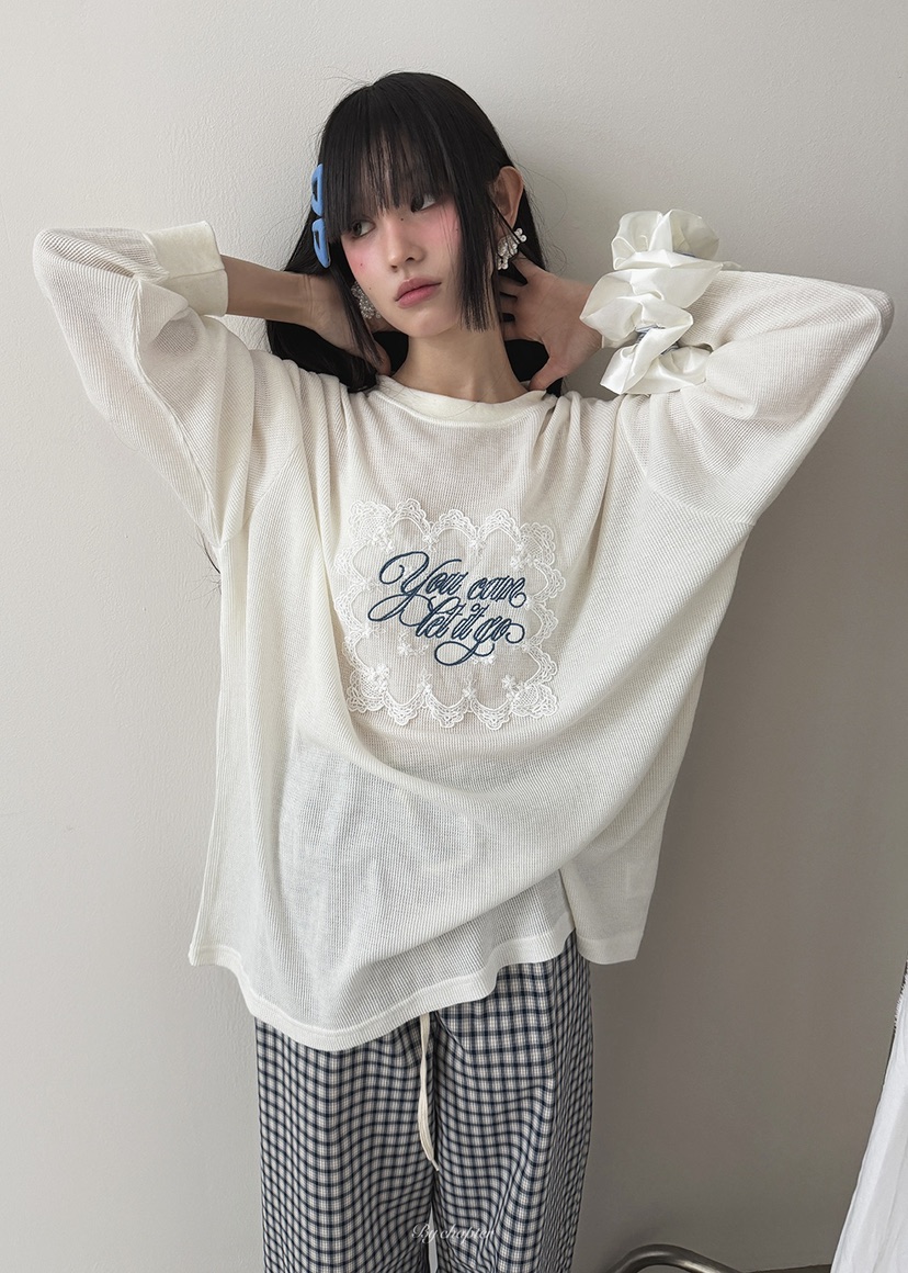 BY CHAPTER韓國直郵㊣女裝新品推薦休閑熱賣長袖T恤春款透明BY Chapter長袖T恤圖色2