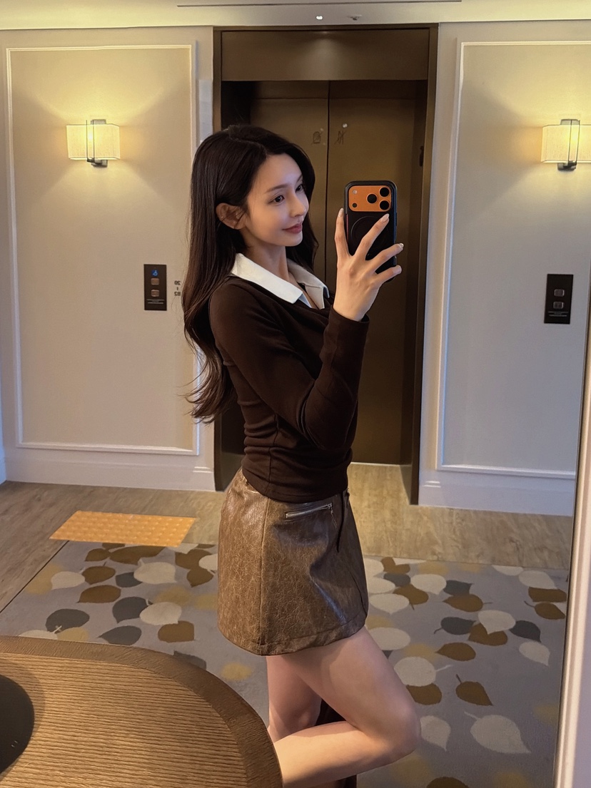 CLOTH㊣東大門實拍女裝新款真品推薦時尚休閑長袖T恤假兩件CLOTH長袖T恤