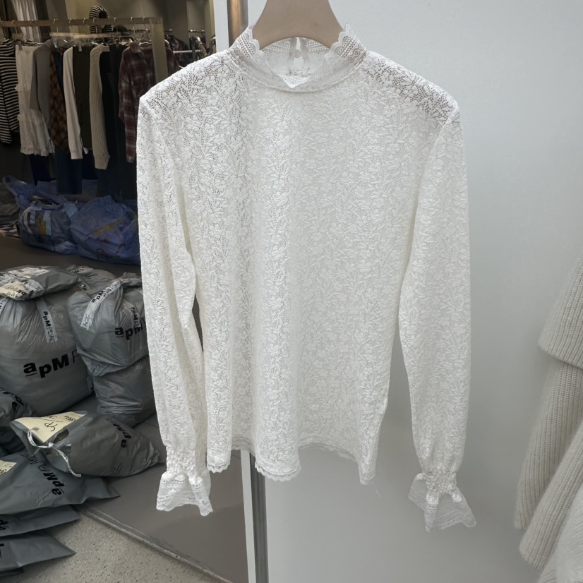 JUJU東大門直郵㊣女士新品人氣休閑熱賣時尚推薦襯衫蕾絲衫JUJU襯衫/蕾絲衫圖色1