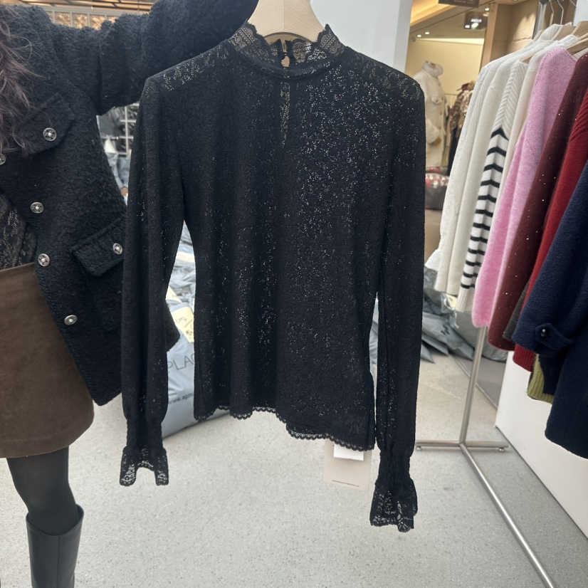 JUJU東大門直郵㊣女士新品人氣休閑熱賣時尚推薦襯衫蕾絲衫JUJU襯衫/蕾絲衫圖色2