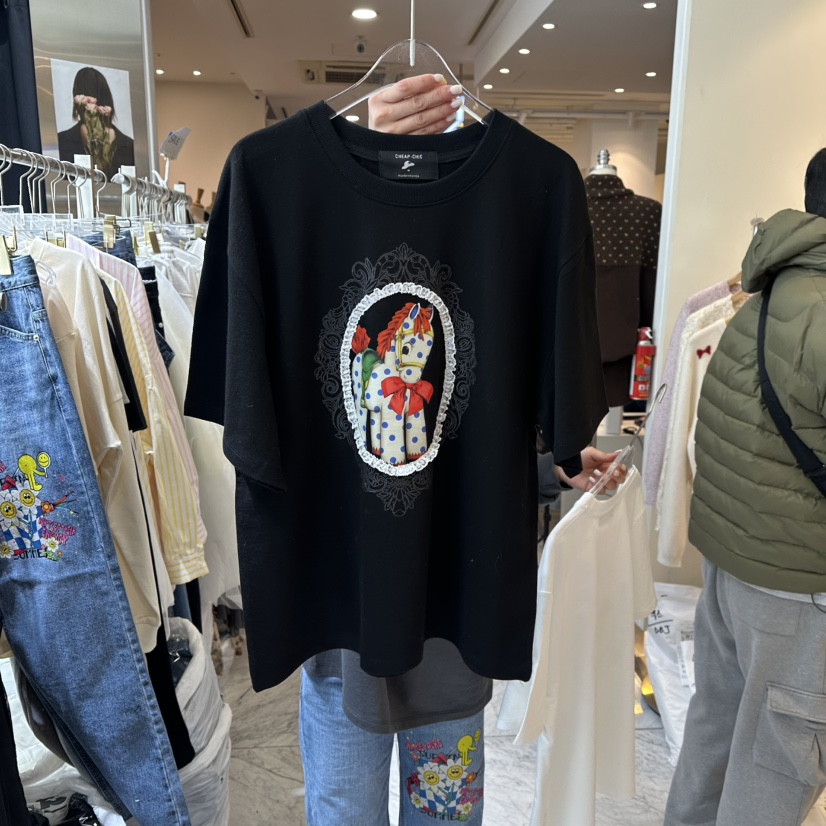 CHEAP-CHIC韓國直郵㊣女士新品休閑推薦真品職業人氣T恤春款CHEAP-CHIC/CHARLES THE SECONDT恤圖色2