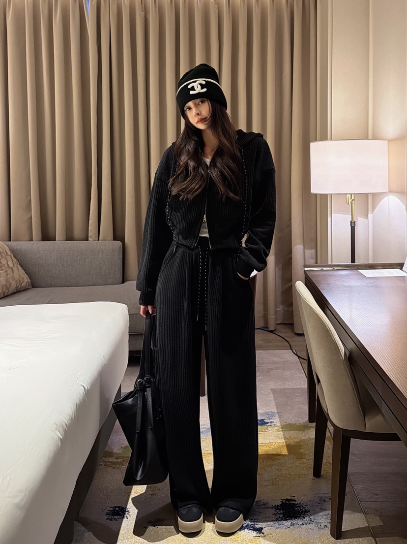 CLOTH㊣東大門代購女裝新款休閑人氣時尚推薦真品套裝拉鏈套裝CLOTH套裝圖色2