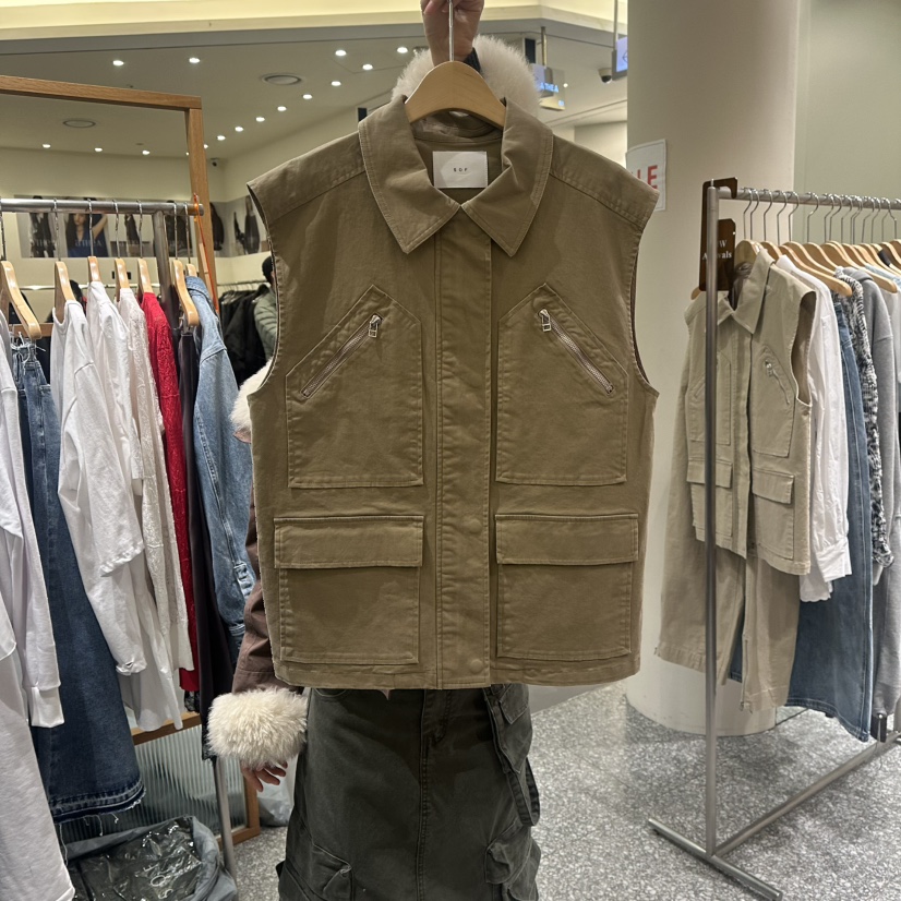 SOF韓國直郵㊣女裝新款人氣職業推薦真品時尚馬甲拉鏈春款棉質SOF馬甲圖色2