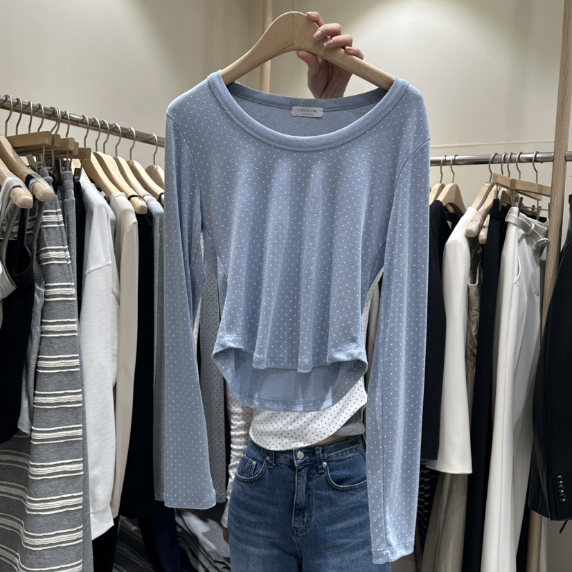 VINTAGE VIBE㊣東大門代購女裝新品時尚推薦熱賣長袖T恤春款VINTAGE VIBE長袖T恤圖色3