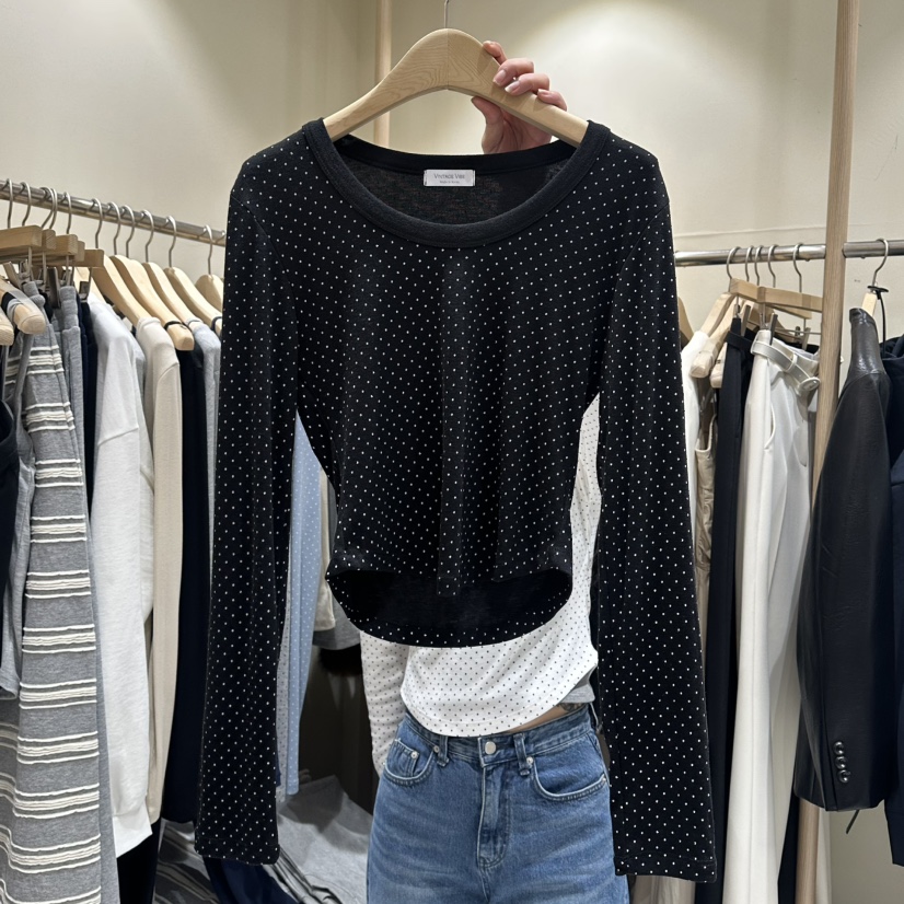 VINTAGE VIBE㊣東大門代購女裝新品時尚推薦熱賣長袖T恤春款VINTAGE VIBE長袖T恤圖色4