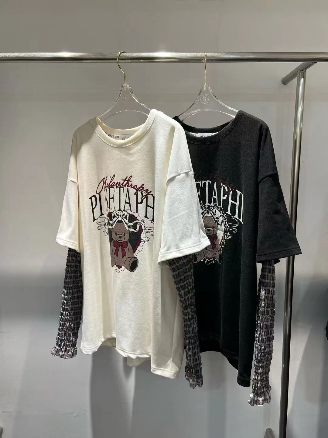 GISELE韓國直郵女裝新款休閑熱賣25秋冬職業長袖T恤假兩件GISELE長袖T恤