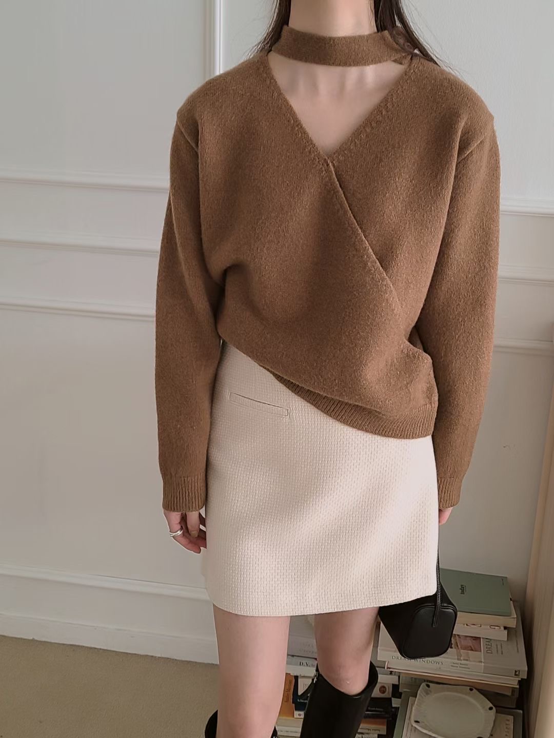 BRING東大門代購女裝新款職業推薦熱賣時尚25秋冬針織衫含脖帶BRING針織衫