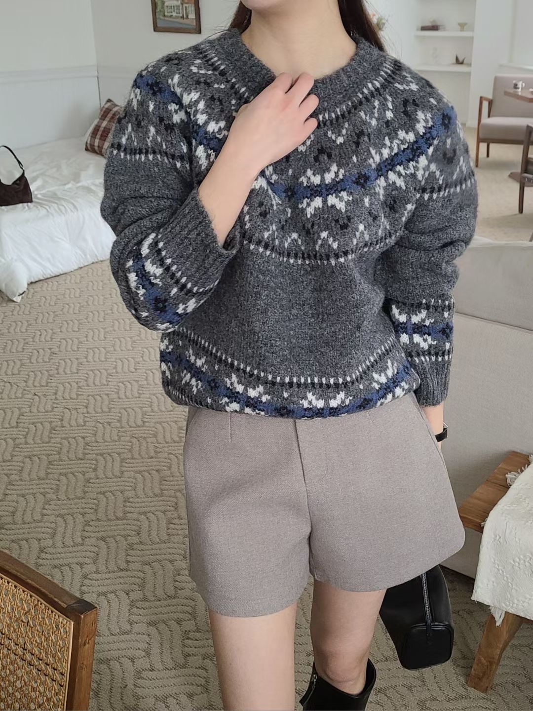 BRING東大門代購女裝新品休閑25秋冬推薦人氣熱賣職業毛衣BRING毛衣圖色1