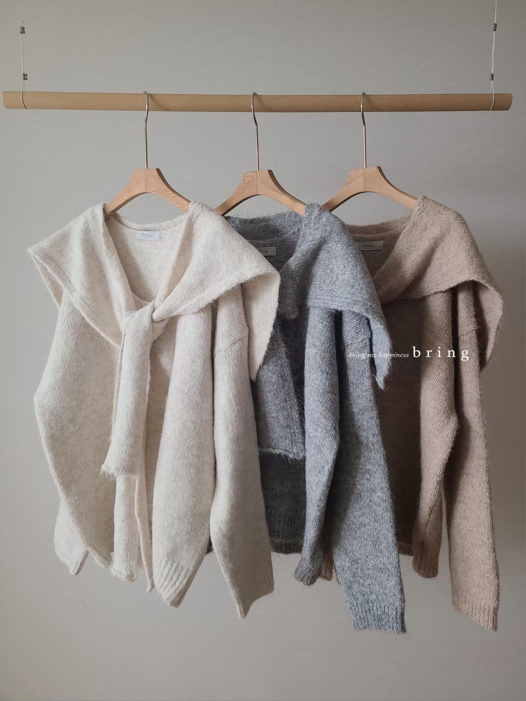 BRING韓國代購女裝新品職業時尚人氣休閑推薦針織衫不含披肩BRING針織衫圖色2左二色