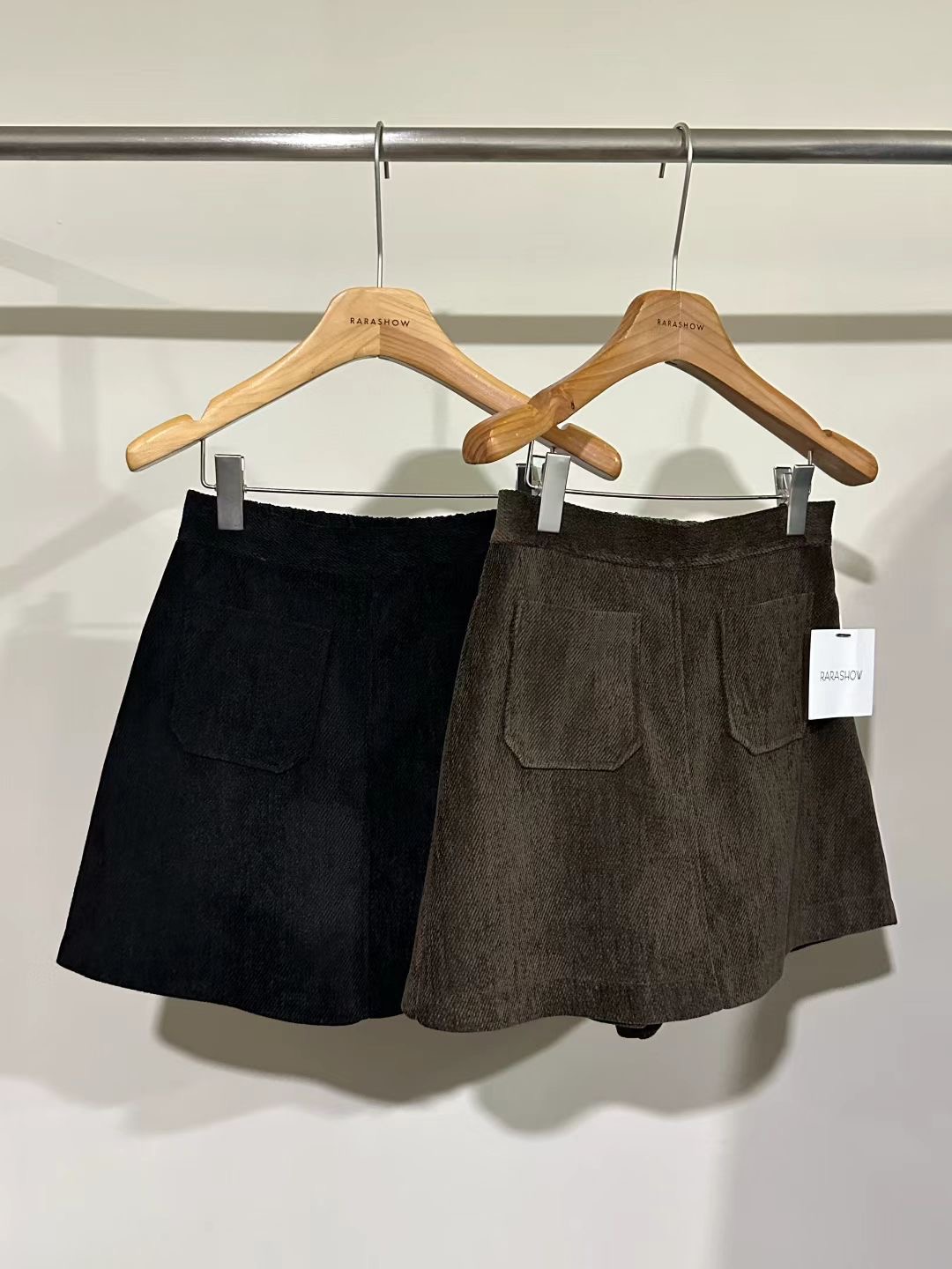 RARASHOW韓國直郵女裝新品25秋冬時尚推薦休閑裙褲雙口袋RARASHOW裙褲圖色1左一色