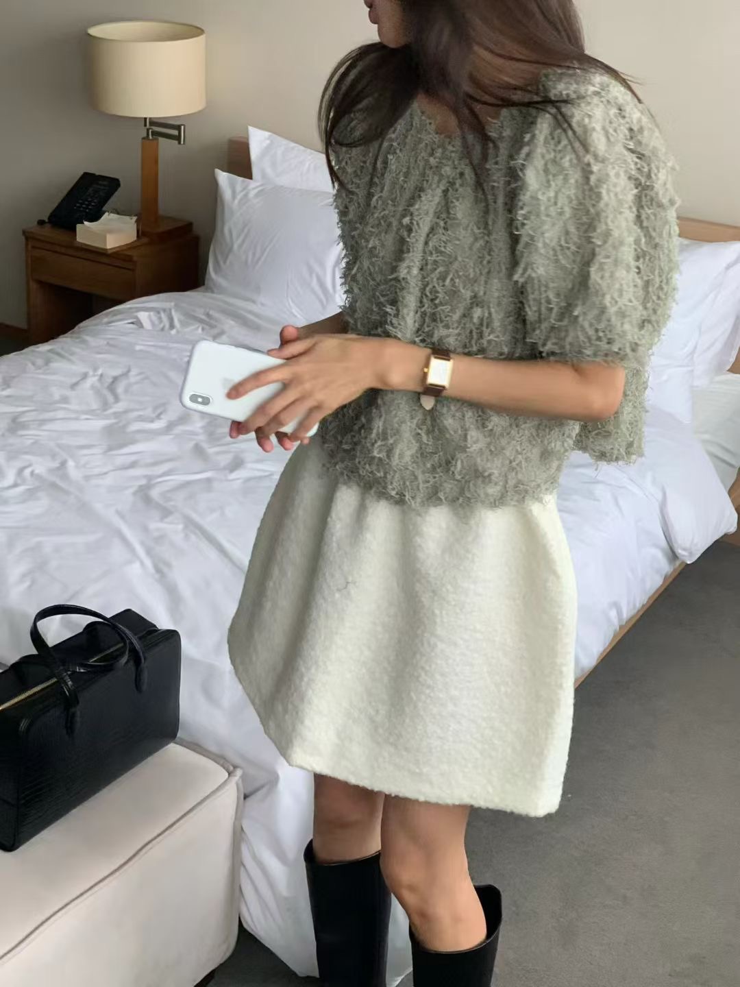 RARASHOW韓國直郵女士新款休閑25秋冬推薦時尚職業熱賣短裙RARASHOW短裙