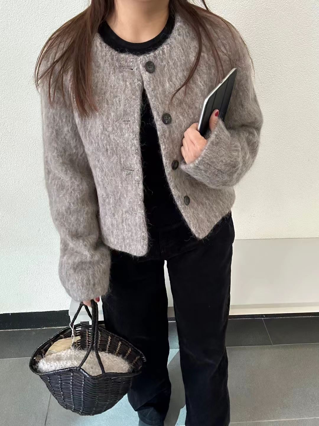 RARASHOW東大門實拍女士新款推薦25秋冬人氣夾克毛圈羊毛RARASHOW夾克圖色1