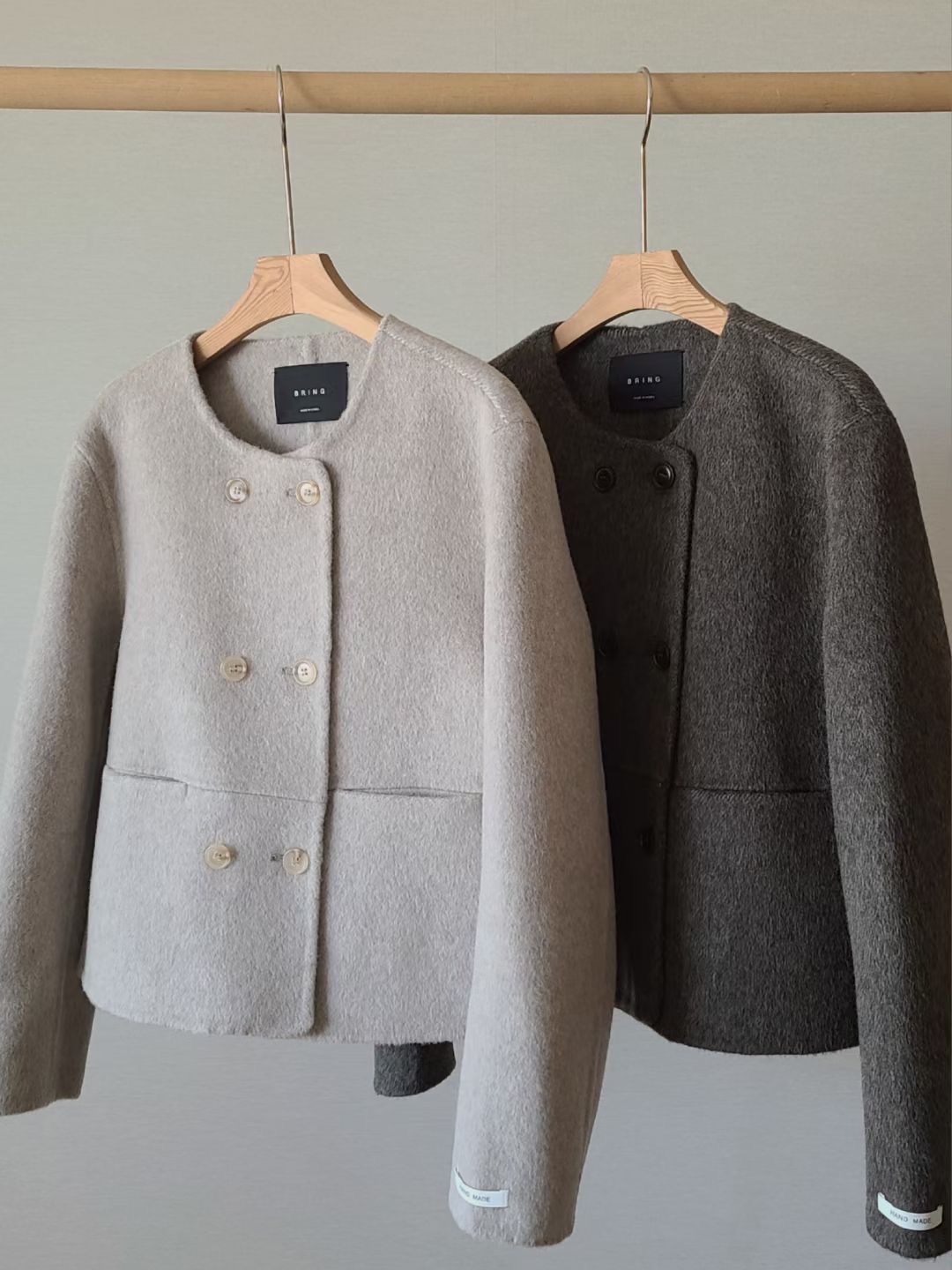 BRING東大門實拍女士新款人氣休閑時尚推薦熱賣職業短款大衣BRING短款大衣