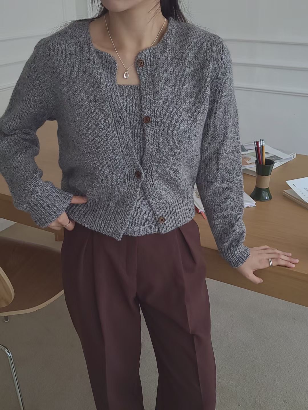 BRING韓國代購女士新品推薦熱賣職業休閑人氣時尚25秋冬針織衫BRING針織衫圖色2