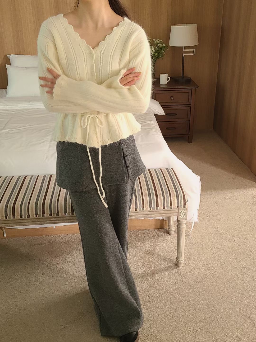 BRING東大門實拍女士新品推薦時尚25秋冬熱賣人氣休閑針織衫BRING針織衫