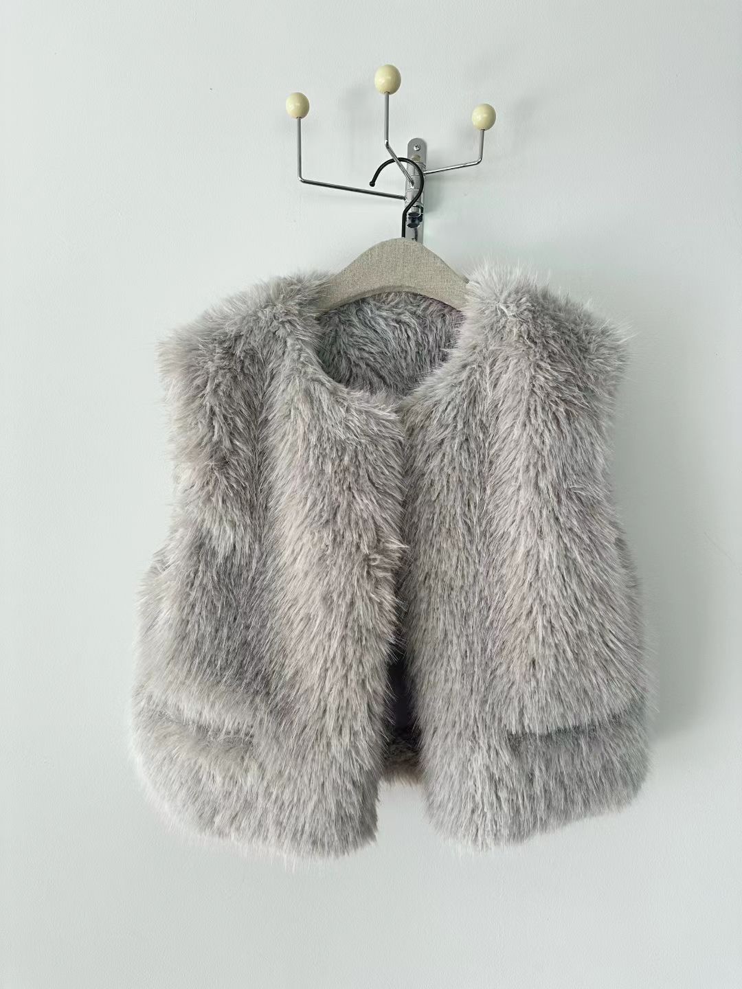 RARASHOW東大門實拍女裝新品25秋冬熱賣職業休閑馬甲毛皮RARASHOW馬甲圖色1