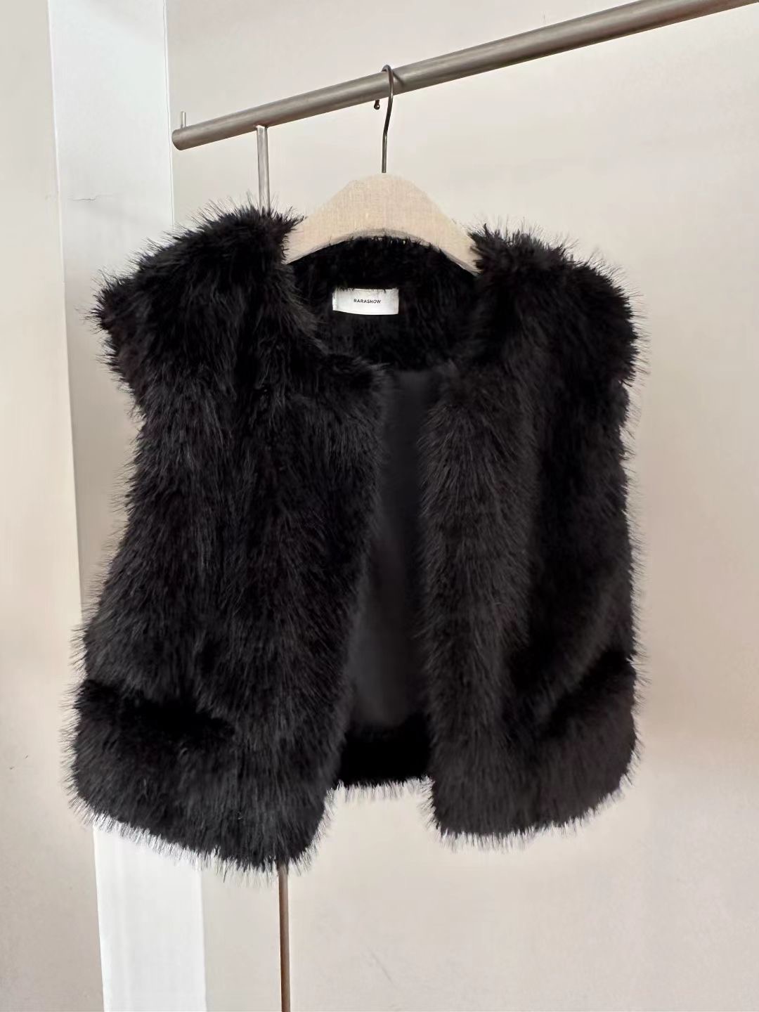 RARASHOW東大門實拍女裝新品25秋冬熱賣職業休閑馬甲毛皮RARASHOW馬甲圖色2