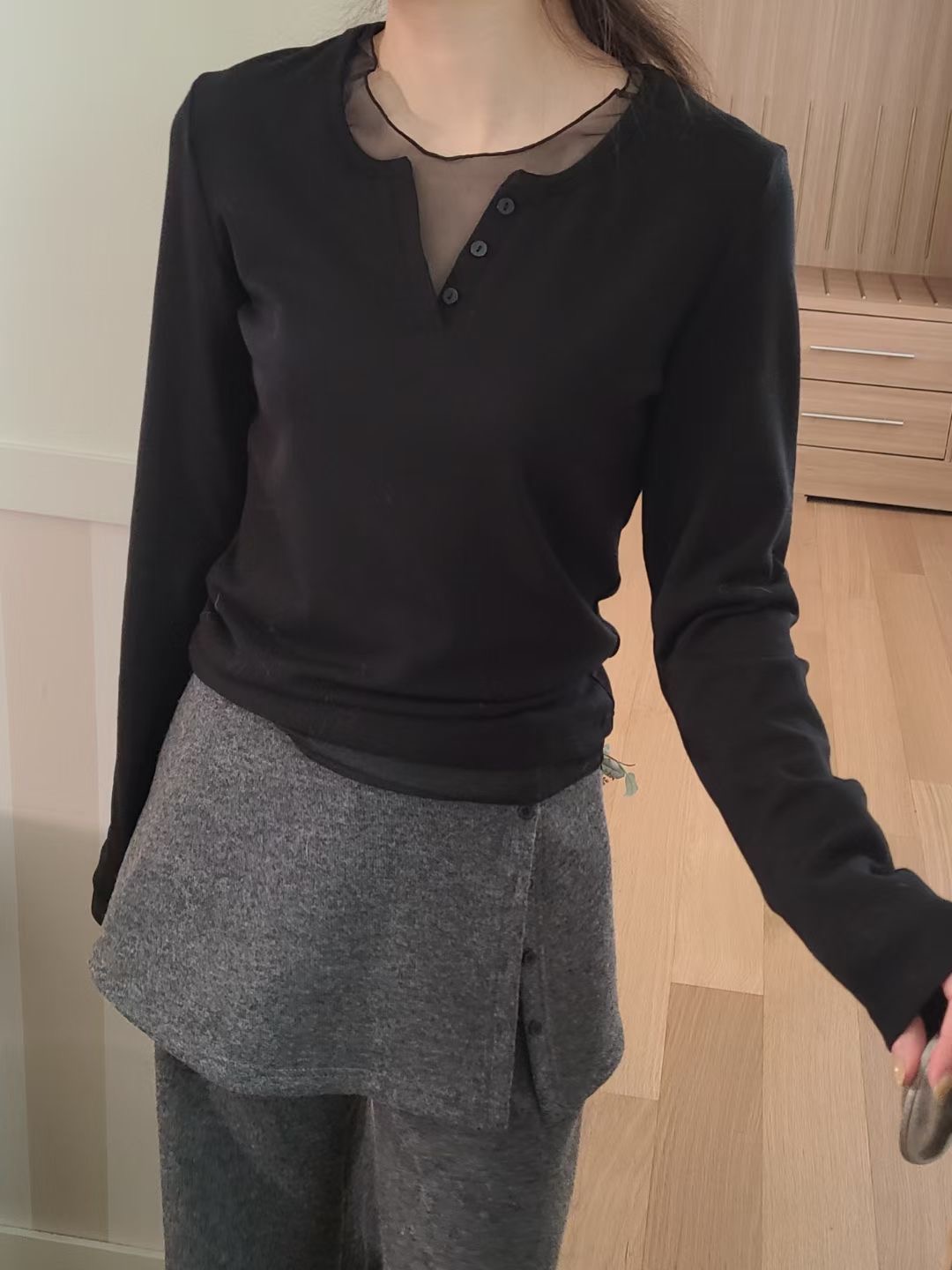 BRING東大門代購女裝新品推薦熱賣25秋冬職業休閑長袖T恤BRING長袖T恤圖色3