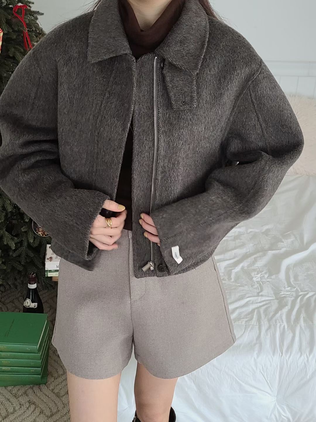 BRING韓國直郵女裝新品熱賣職業時尚人氣推薦25秋冬短款大衣BRING短款大衣