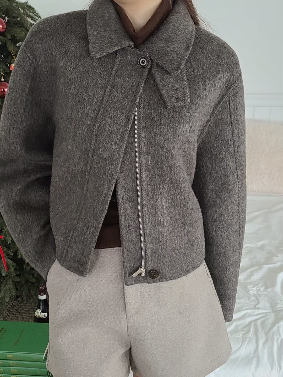 BRING韓國直郵女裝新品熱賣職業時尚人氣推薦25秋冬短款大衣BRING短款大衣