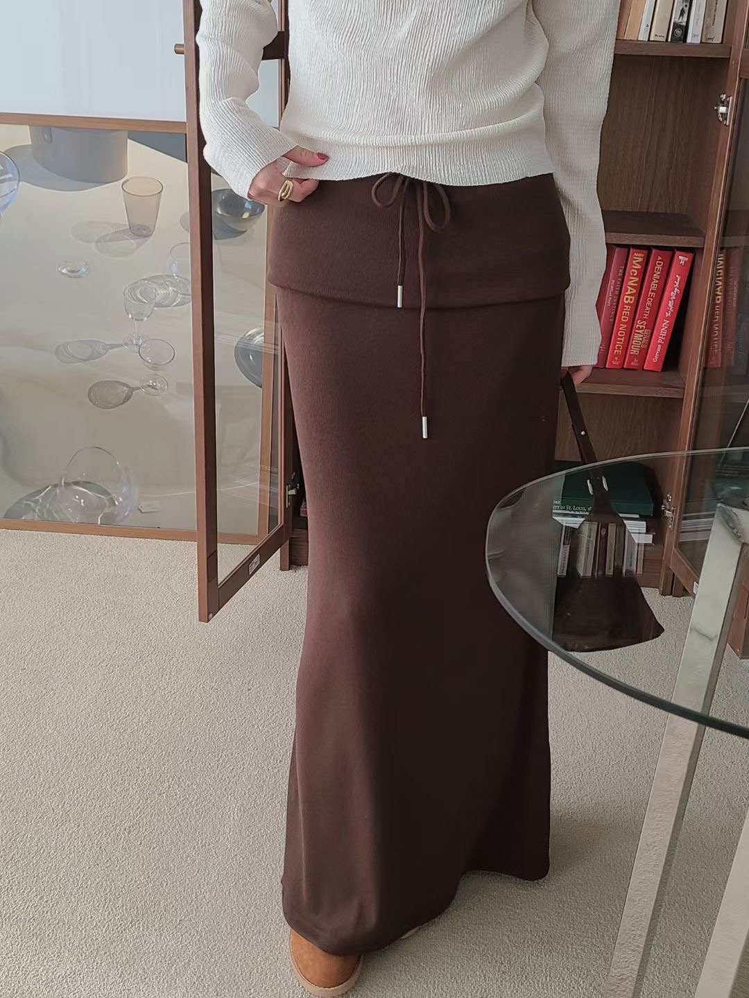 BRING韓國代購女裝新品人氣時尚推薦休閑25秋冬熱賣職業長裙BRING長裙圖色1