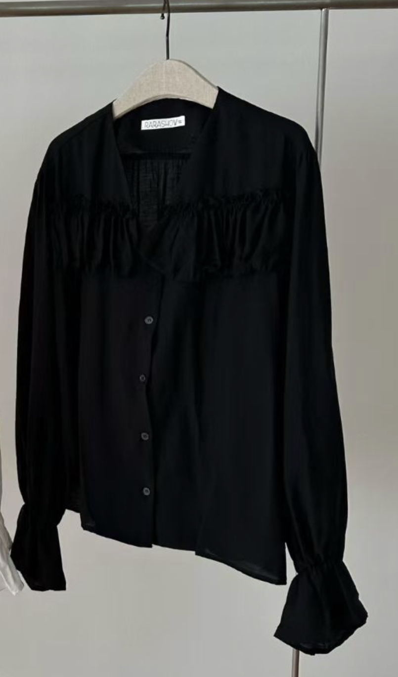 RARASHOW東大門直郵女士新款休閑時尚職業25秋冬襯衫蕾絲衫RARASHOW襯衫/蕾絲衫圖色2