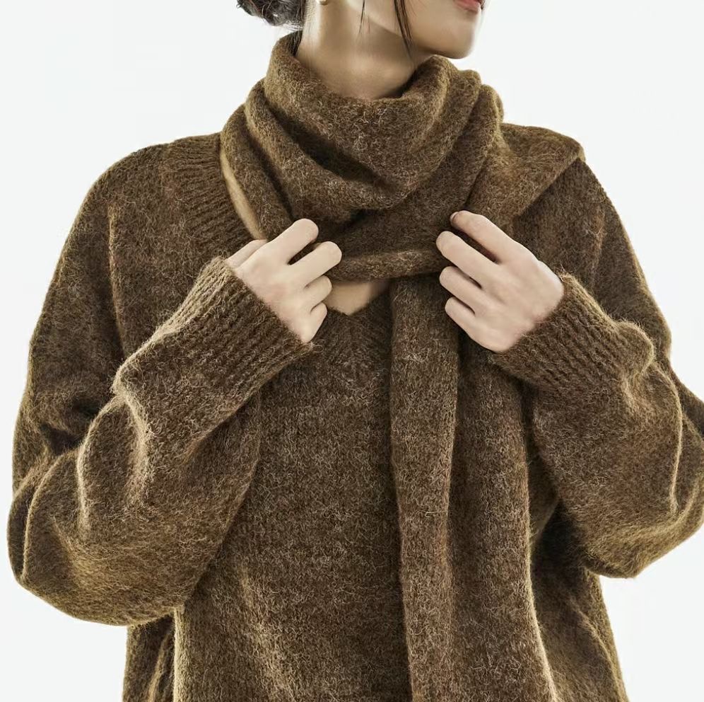 S.W SHOP-에스 더블유샵-T㊣東大門代購女裝新款休閑針織衫含圍巾S.W SHOP針織衫