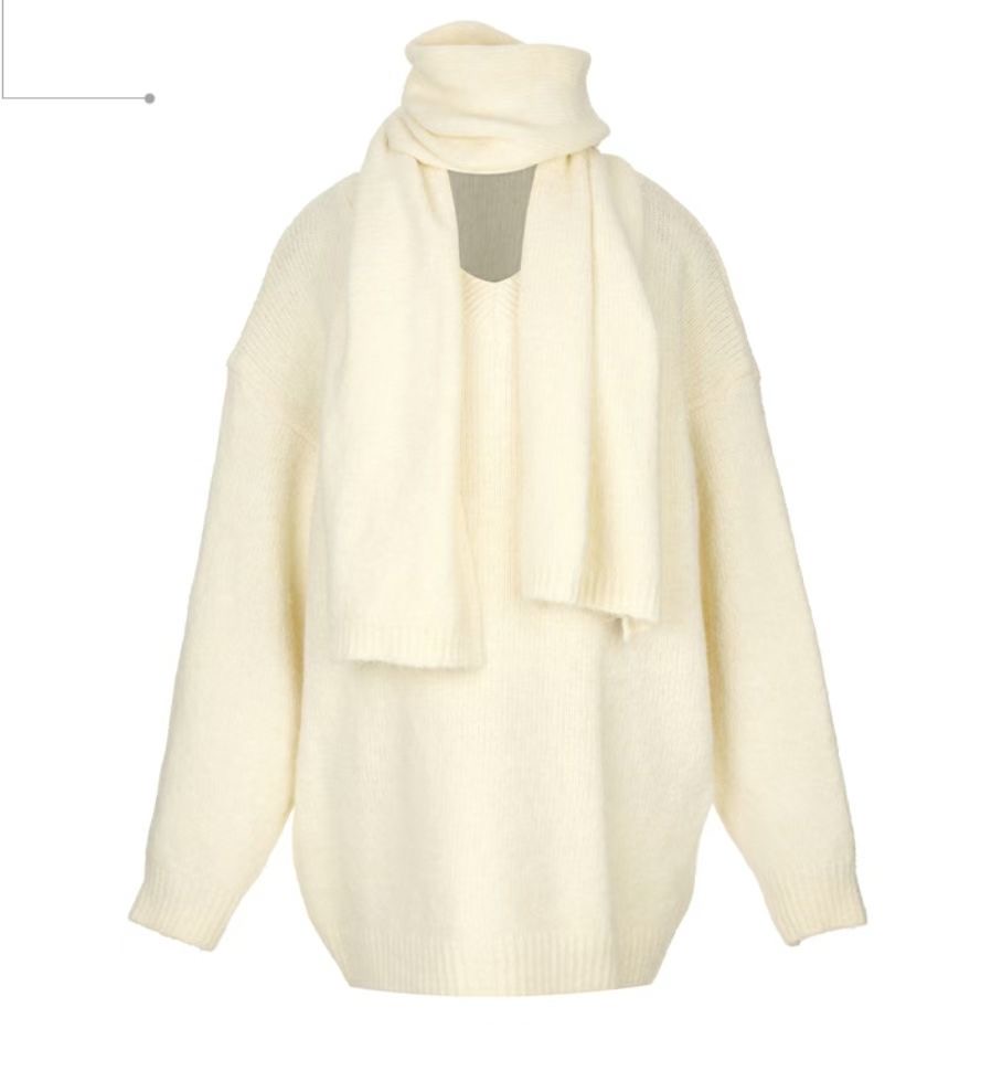 S.W SHOP-에스 더블유샵-T㊣東大門代購女裝新款休閑針織衫含圍巾S.W SHOP針織衫圖色2