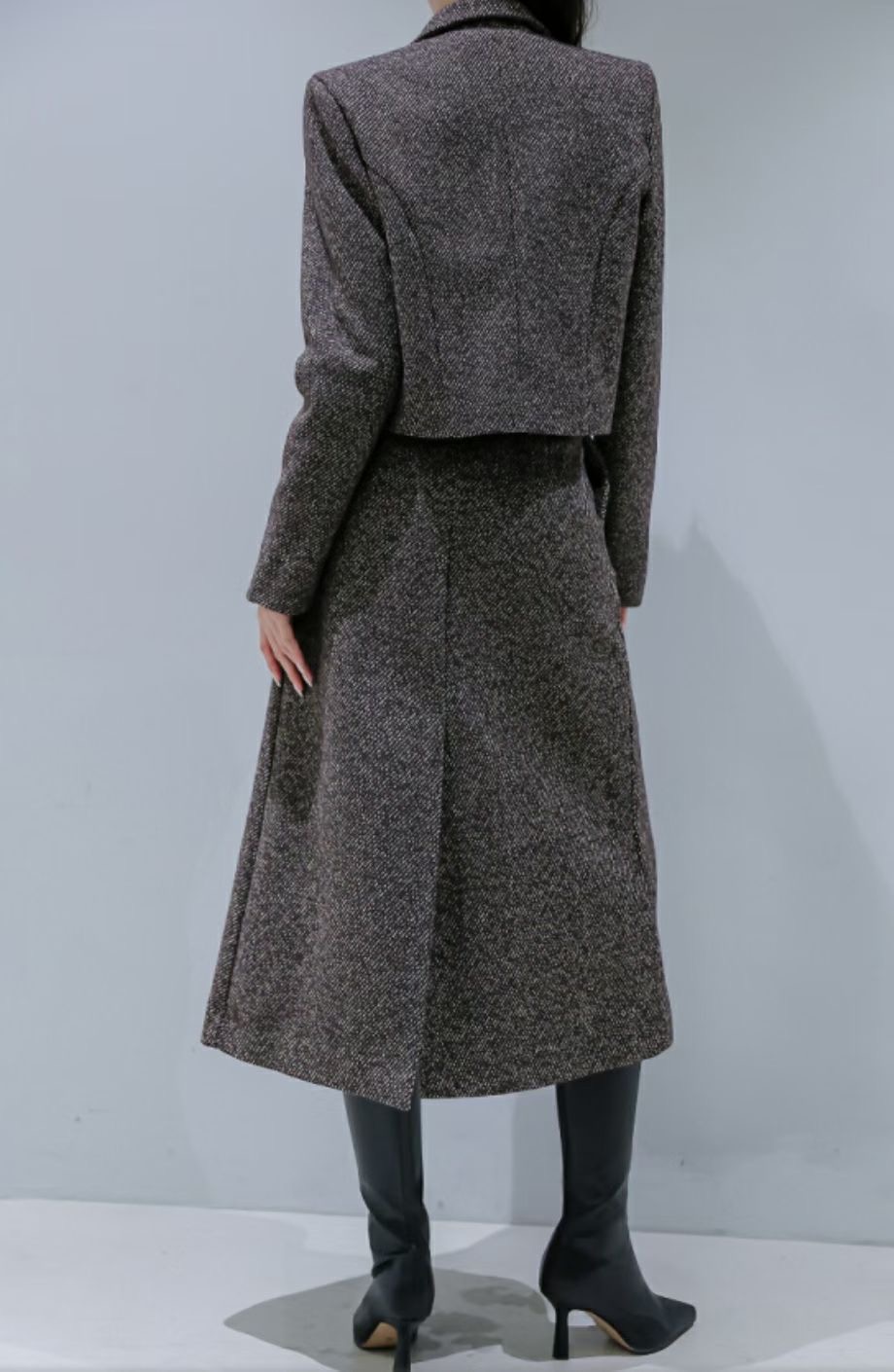 S.W SHOP-에스 더블유샵-T韓國直郵㊣女士新品熱賣套裝人字紋S.W SHOP套裝