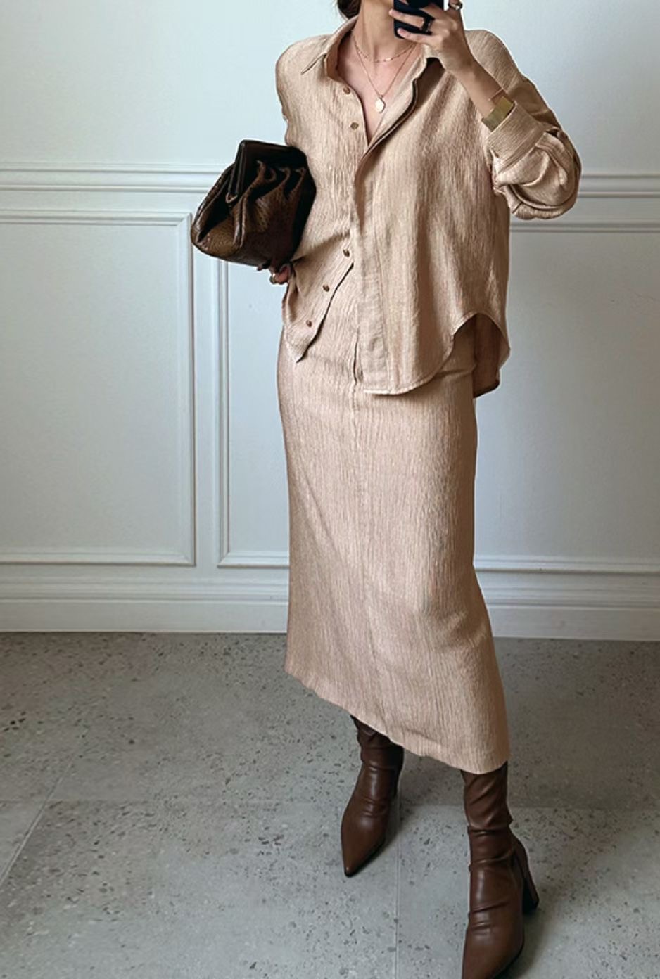 S.W SHOP-에스 더블유샵-T韓國代購㊣女裝新品熱賣套裝S.W SHOP套裝圖色2