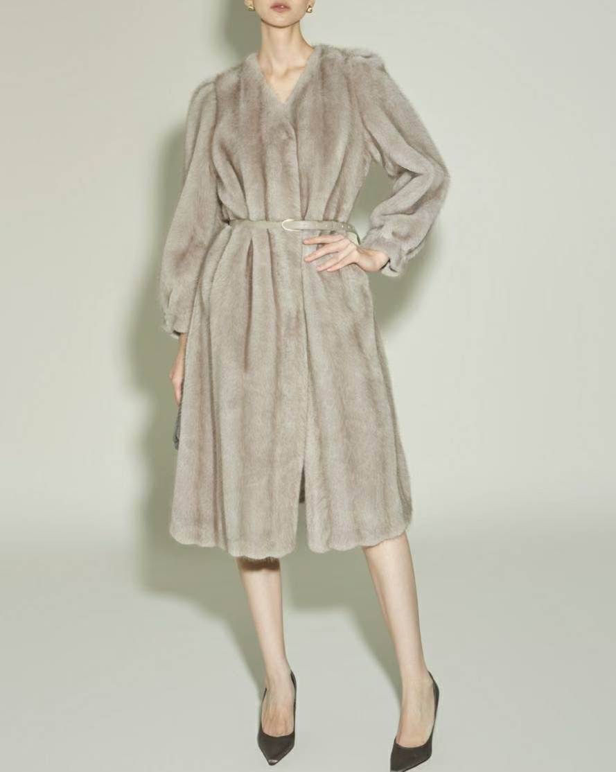 S.W SHOP-에스 더블유샵-T㊣東大門實拍女士新款人氣中長款大衣S.W SHOP中長款大衣圖色1