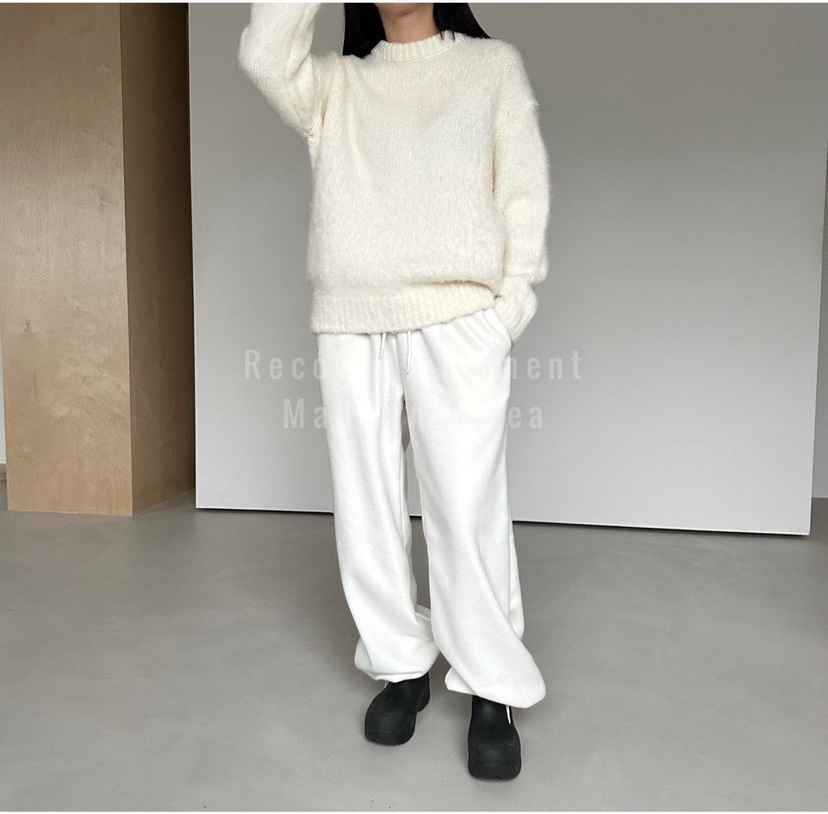 MOMENT韓國代購㊣女裝新款人氣職業時尚休閑推薦休閑褲羊毛MOMENT/RECOVER休閑褲