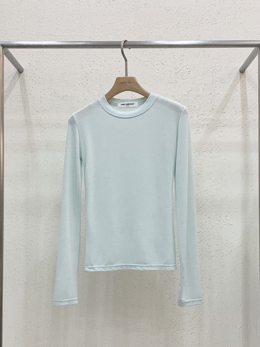 LIGHT AND SALT韓國代購㊣女士新款真品26春夏長袖T恤天絲春款LIGHT AND SALT長袖T恤圖色4