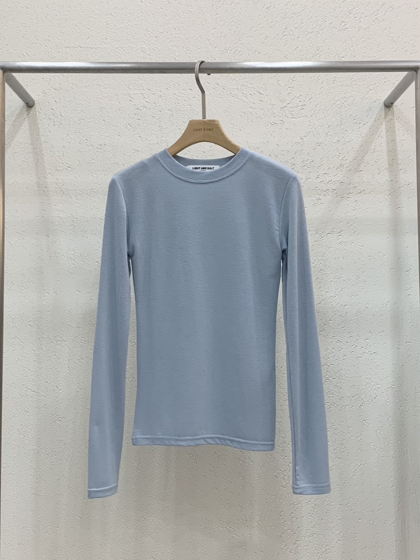 LIGHT AND SALT韓國代購㊣女士新款真品26春夏長袖T恤天絲春款LIGHT AND SALT長袖T恤圖色5