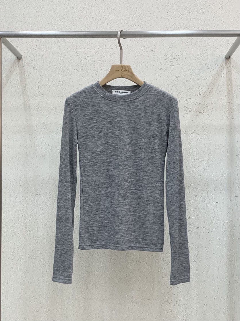LIGHT AND SALT韓國代購㊣女士新款真品26春夏長袖T恤天絲春款LIGHT AND SALT長袖T恤圖色11