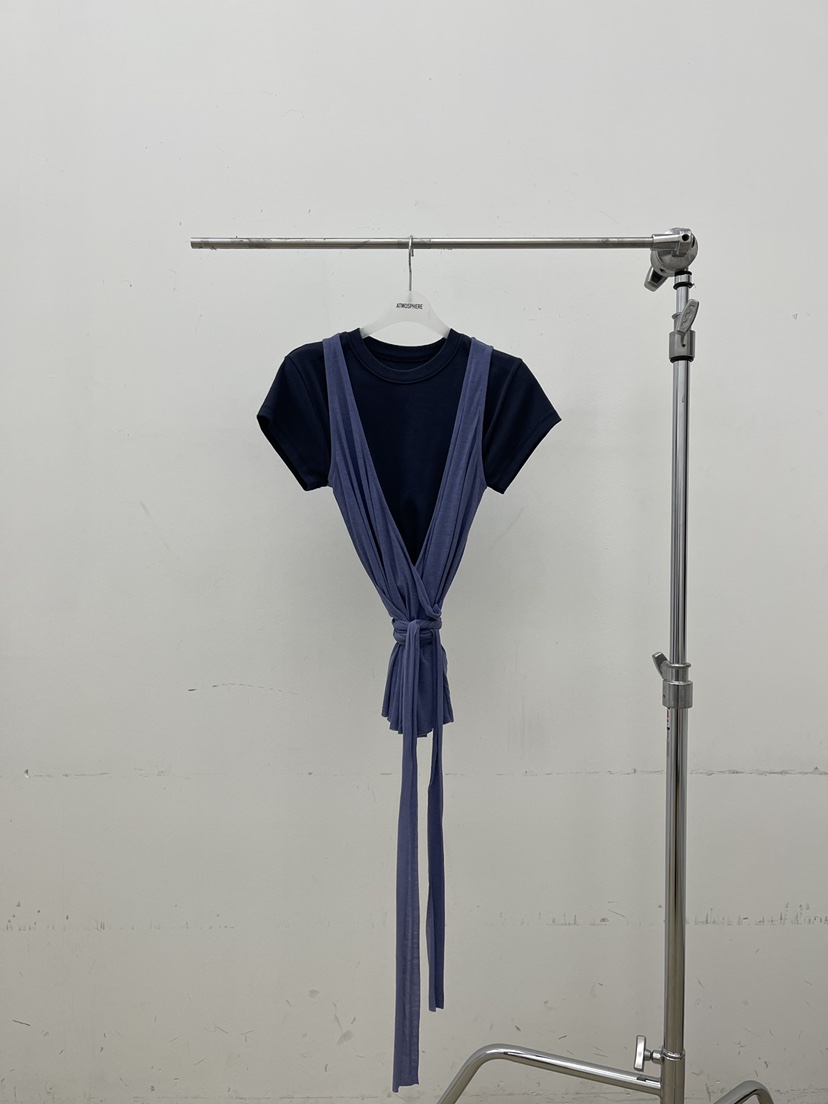 ATMOSPHERE韓國代購㊣女裝新款休閑時尚26春夏推薦T恤假兩件ATMOSPHERE/BLINGT恤圖色2